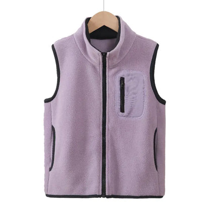 4-18 Years Boys Girls Polar Fleece Vest Autumn Winter Thick Warm Teen Children Tops Outerwear 5A Antimicrobial Kids Waistcoats