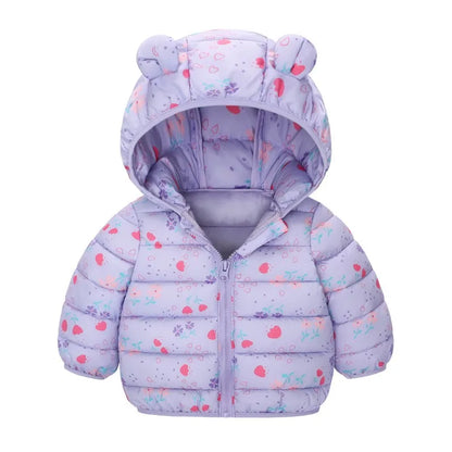 Kids Boy Lightweight Down Jacket Girl Baby Cartoon Dinosaur Outerwear Hooded Coat Autumn Winter Clothes Christmas Birthday Gifts