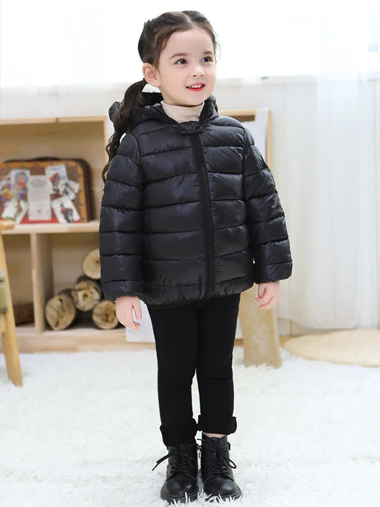 Kids Boy Lightweight Down Jacket Girl Baby Cartoon Dinosaur Outerwear Hooded Coat Autumn Winter Clothes Christmas Birthday Gifts