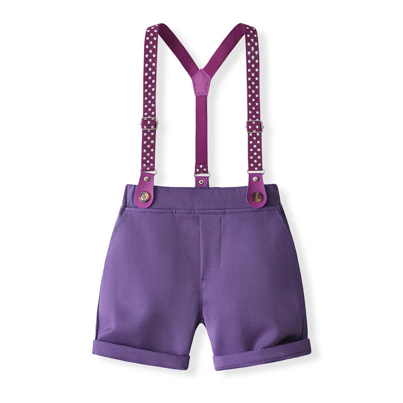 Boys Summer Bib Pants Set Children's Dress 2/Pc Kids Party Wear Size 80-130