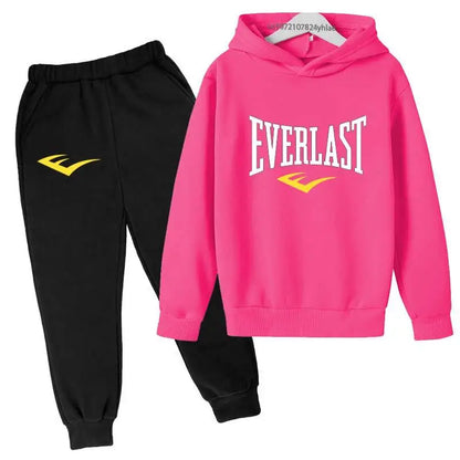 Kids Autumn Spring Casual Letter Print 2pcs Hoodie+Pants Tracksuits 2-13 Years Boys Girls Trend Outfits Children Clothes Sets