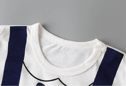 0-2 Years Baby Boys Summer Thin Cartoon Rompers Baby Girls Short Sleeve Bodysuit Newborn Infants Jumpsuit New Costume