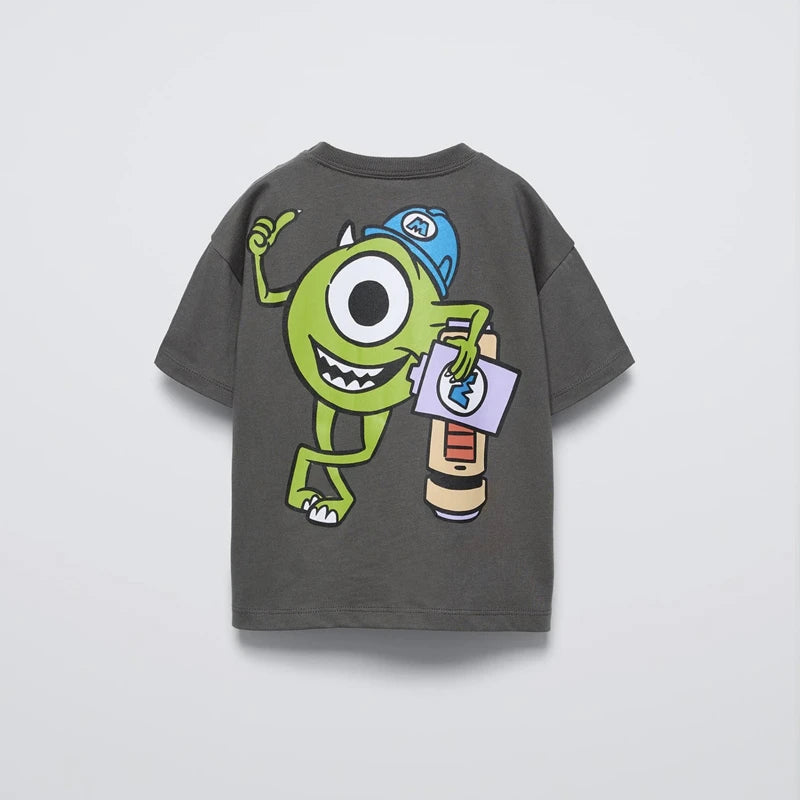 2025 New Summer Clothes Boys T-shirt Cartoon Fashion Kids Short Sleeve Tees Tops Trendy Design Children's Wear Crewneck T Shirts