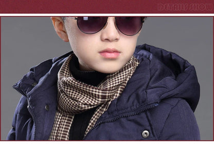 5-14 Years Big Boys Jacket Winter Thicken Warm Teenager Kids Jacket Fashion Long Style Zipper Hooded Children Outerwear Clothing