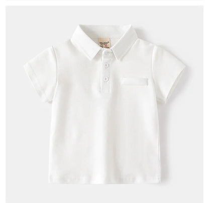 Summer Polo Tshirts for Boys Cotton Fashion Solid Color Toddler Kids Tees Children's Clothes