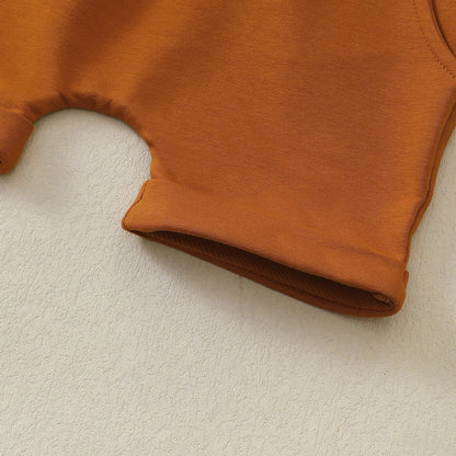 Baby Boys Summer Short Sleeve Outfit with Small Excavator Pattern Infant Toddler Clothing Set