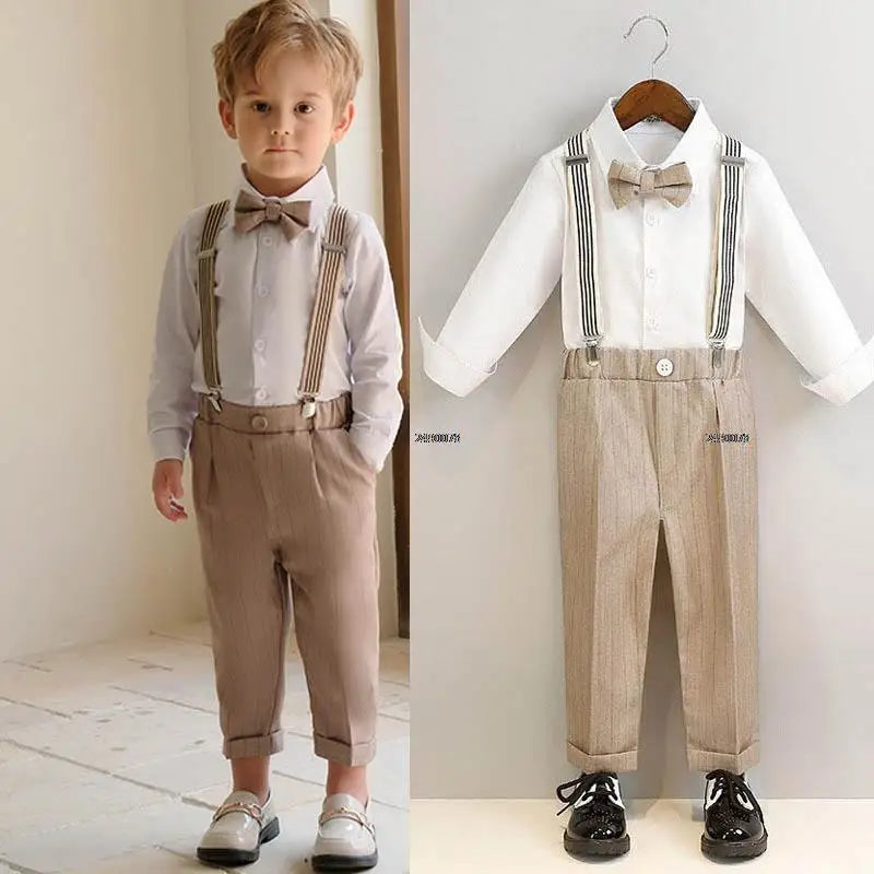 Boys Summer Photograph Dress School Kids Beaufitul Birthday Suit Children Formal Wedding Performance Luxurious Tuxedo Wear
