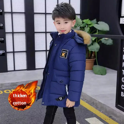 2023 Children Warm Clothing toddler boy Clothes Teen Down Cotton Padded Winter Jackets Hooded Coat Thicken Outerwear Kids Parka