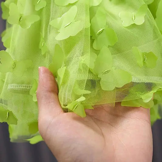 Fairy Girl Glitter Butterfly Wings Dress Summer New Kids Green Sling Princess Dresses Party Girls Costume