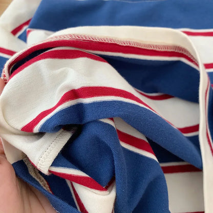 2-7Y Spring Children Clothes For Baby Girl Boys T-shirt Stripe Cotton Long Sleeves Shirts Teen Hoodie Bottoming Shirt Kids Tops