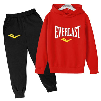 Kids Autumn Spring Casual Letter Print 2pcs Hoodie+Pants Tracksuits 2-13 Years Boys Girls Trend Outfits Children Clothes Sets