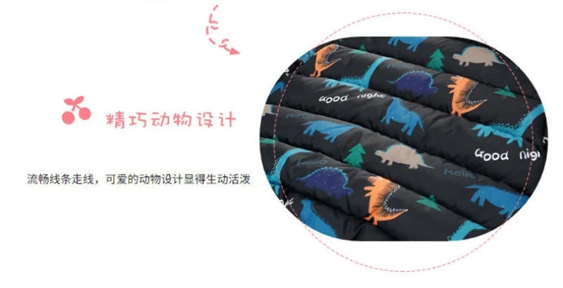 Kids Boy Lightweight Down Jacket Girl Baby Cartoon Dinosaur Outerwear Hooded Coat Autumn Winter Clothes Christmas Birthday Gifts