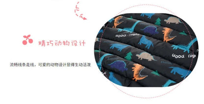 Kids Boy Lightweight Down Jacket Girl Baby Cartoon Dinosaur Outerwear Hooded Coat Autumn Winter Clothes Christmas Birthday Gifts