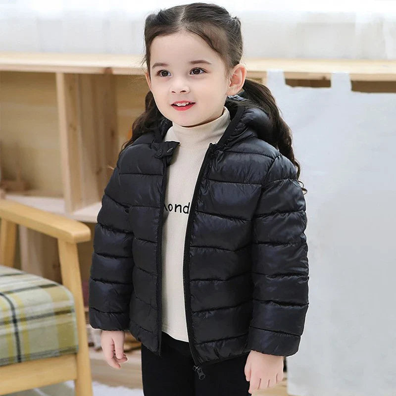 Kids Boy Lightweight Down Jacket Girl Baby Cartoon Dinosaur Outerwear Hooded Coat Autumn Winter Clothes Christmas Birthday Gifts