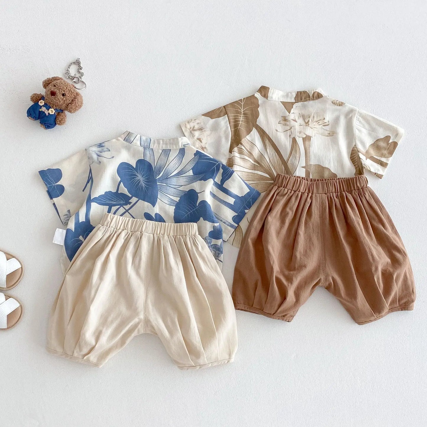 Boys' Fashion Summer Dress 2025 New Summer Children's Western Style Korean Edition Painting Shirt Baby Solid Color Casual Pants