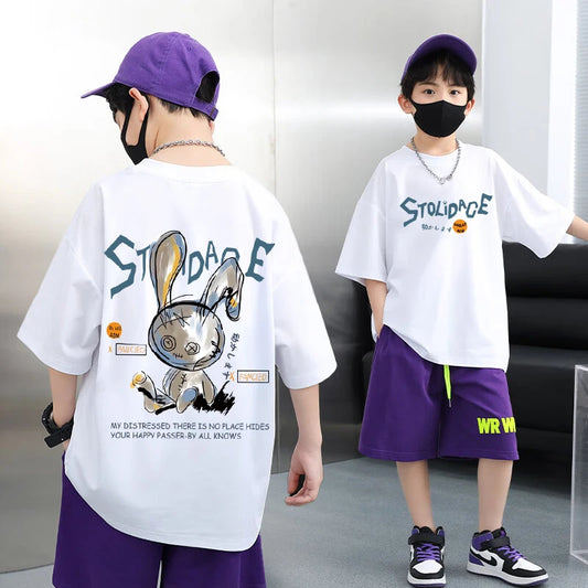 Summer Kids Clothes Short Sleeve T Shirts Boys Clothes Streetwear fashion Print Cartoon T Shirt 100%Cotton Tops Tees Children