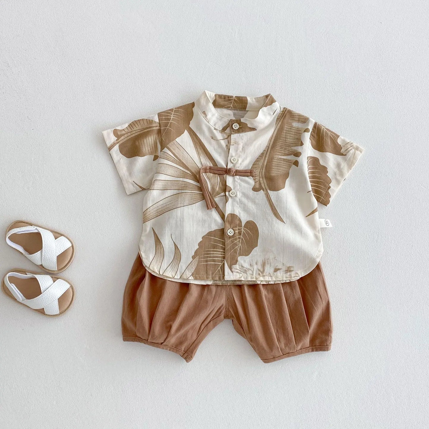 Boys' Fashion Summer Dress 2025 New Summer Children's Western Style Korean Edition Painting Shirt Baby Solid Color Casual Pants