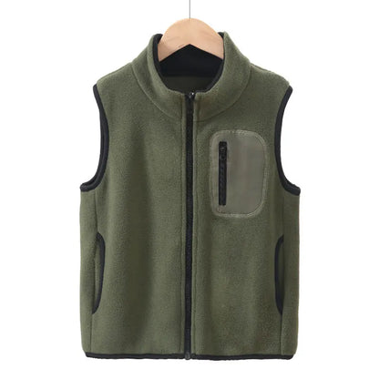 4-18 Years Boys Girls Polar Fleece Vest Autumn Winter Thick Warm Teen Children Tops Outerwear 5A Antimicrobial Kids Waistcoats