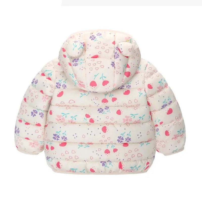 Kids Boy Lightweight Down Jacket Girl Baby Cartoon Dinosaur Outerwear Hooded Coat Autumn Winter Clothes Christmas Birthday Gifts