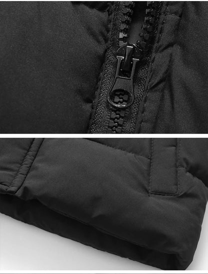 Winter Warm Baby and Girls Boys Cotton Lined Plain Hooded Zip Puff Vest Jackets Child Waistcoat School Kids Outfit Tops 3-12 Yr