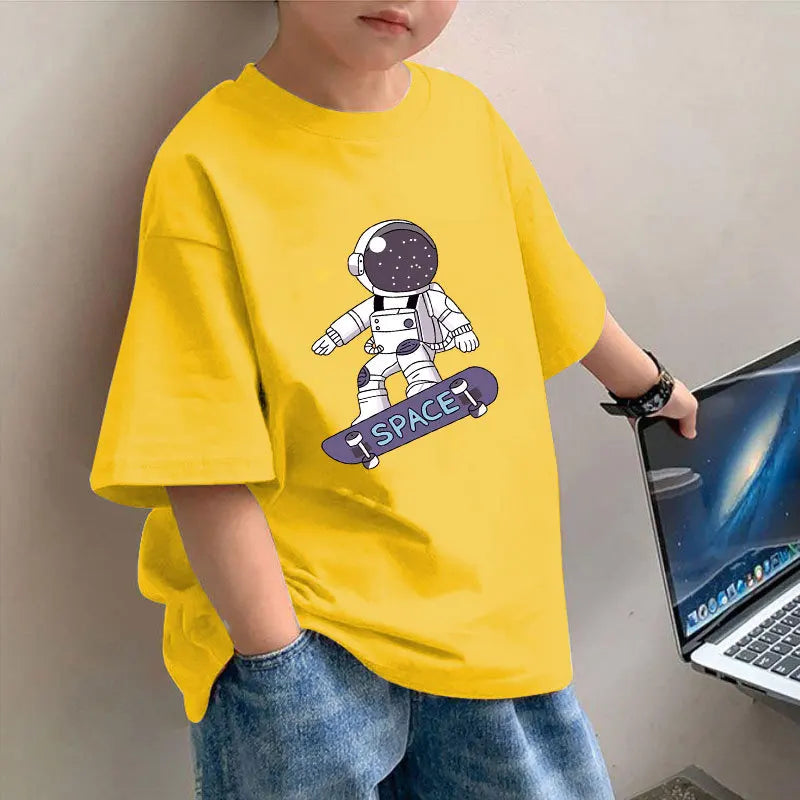 The New Summer Boys' Short-sleeved T-shirt Is A Trendy Trend in Children's Summer Wear Boys Clothes Kids Clothes