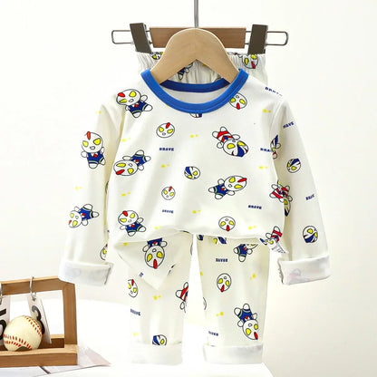 New Kids Boys Girls Pajamas Cute Cartoon Panda Long Sleeve T-Shirt Tops + Pants Baby Spring Autumn Sleepwear Clothing Sets