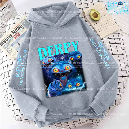 2025 Autumn Winter Hot New KPop Demon Hunters Hoodie: Cartoon Style Pullover for Children Boys & Girls Casual Comfy Sweatshirt