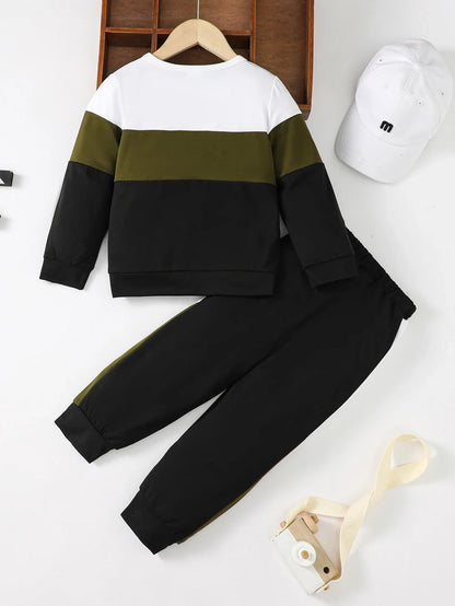 Winter  Cool  4-7  Years  Old  Boy  Long  Sleeves  Splicing   Fabric  Fashion  Sports    Clothing