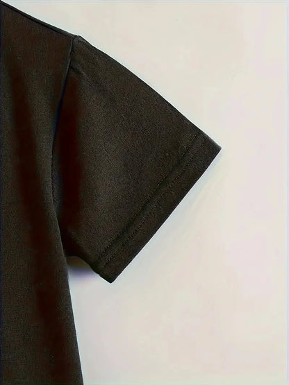 2 Piece Car Print Short Sleeve Suit, Suitable For Boys Summer Wear