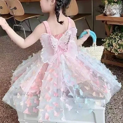 Style Rainbow Suspender Skirt For Children's Dress