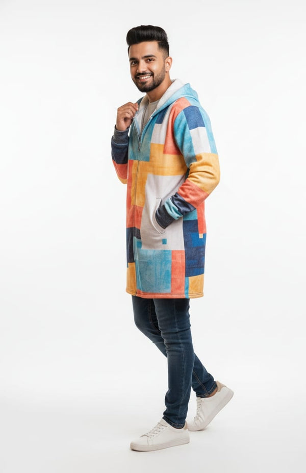 Fashion Digital Printing Fleece Padded Coat Jacket (Stock)