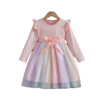 Baby Long Sleeve Bowknot Dress