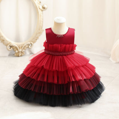 Children's Dress Color Matching Princess Dress Birthday Banquet Skirt