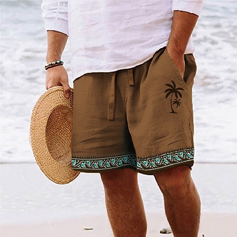 Print Beach Shorts Summer Fashion Loose Drawstring Short Pants Mens Clothing