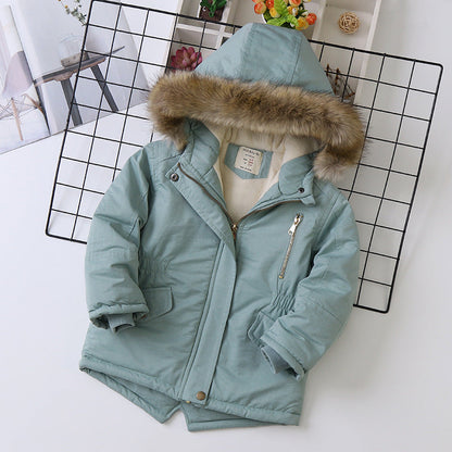 Fleece-lined Thickened Boys Cotton-padded Cotton Wadded Jacket