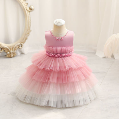Children's Dress Color Matching Princess Dress Birthday Banquet Skirt