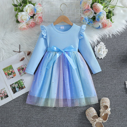 Baby Long Sleeve Bowknot Dress