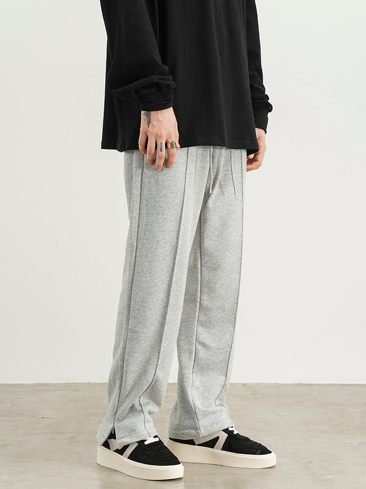 American Hip-hop Style Zipper Slit Straight Loose Drawstring Pant