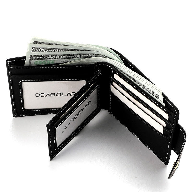 Men's Short Multiple Card Slots Zipper Personality Wallet