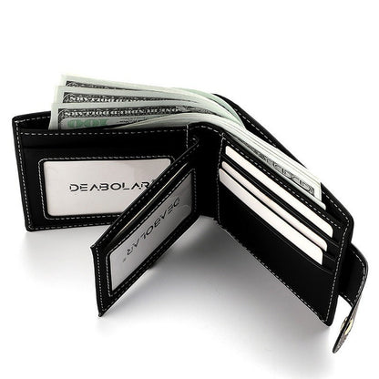 Men's Short Multiple Card Slots Zipper Personality Wallet