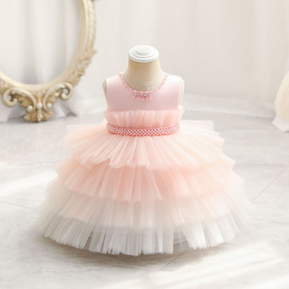 Children's Dress Color Matching Princess Dress Birthday Banquet Skirt