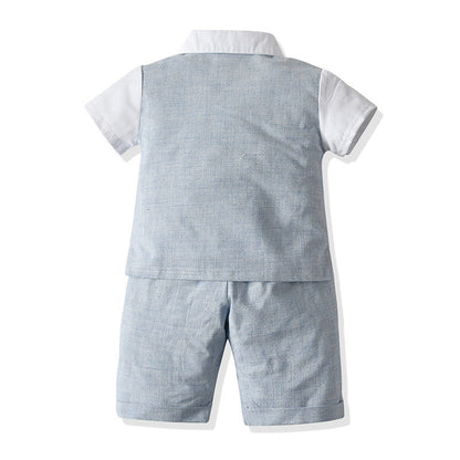 Fashion Personality Boys' Waistcoat Two-piece Set