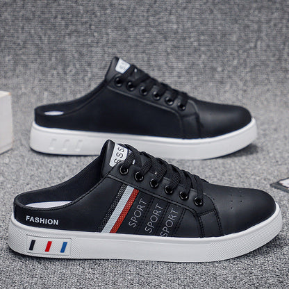 Summer Men's Casual Breathable Semi Slipper White Shoes