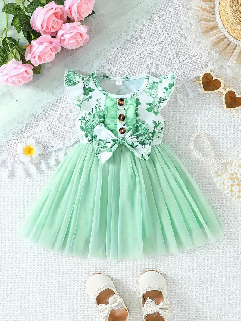 Embroidered Flowers Holiday Party Dress Girl