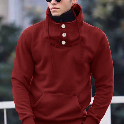 New Autumn And Winter Long-sleeved T-shirt Men's Sports High Neck Sweater