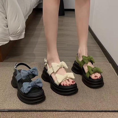 Women's Korean-style Bow Platform Sandals