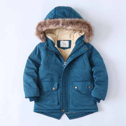 Fleece-lined Thickened Boys Cotton-padded Cotton Wadded Jacket