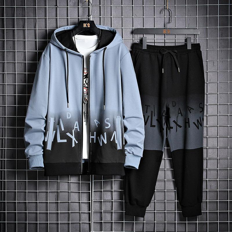 Men's Hooded Jacket Youth Gradient Suit