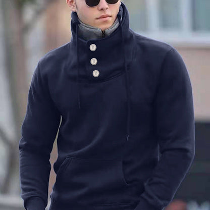 New Autumn And Winter Long-sleeved T-shirt Men's Sports High Neck Sweater