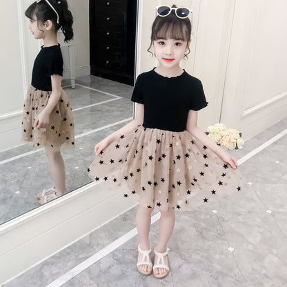 Western-style Little Girl Princess Dress Net Celebrity Children's Dress Fluffy Gauze Skirt